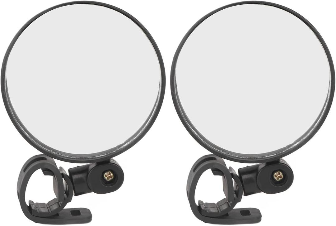 Bike Mirrors,Tunable Rear View Mirror, Wide Angle Round Scooter Rearview Mirror,Universal Shockproof Rear View Mirror for most mobility scooters and Wheelchair - 2 Pieces