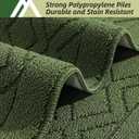 COSY HOMEER 48x20 Inch/30X20 Inch Kitchen Rug Mats Made of 100% Polypropylene 2 Pieces Soft Kitchen Mat Specialized in Anti Slippery and Machine Washable for Home Kitchen,Green
