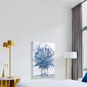 Nachic Wall Navy Blue Flower Canvas Wall Art Large Abstract Bouquet in Vase Artwork Prints for Teen Girl Bedroom Floral Pictures Bathroom Decor 16" x 24"