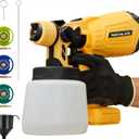 Cordless Paint Sprayer Compatible with DEWALT 20V MAX Battery, HVLP 1000ML Spary Paint Gun with 3 Patterns, 4 Size Copper Nozzles (Battery NOT Include)