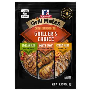 McCormick Grill Mates Griller's Choice Chicken Marinade Mix, 1.12 oz,BB: 08/31/2027