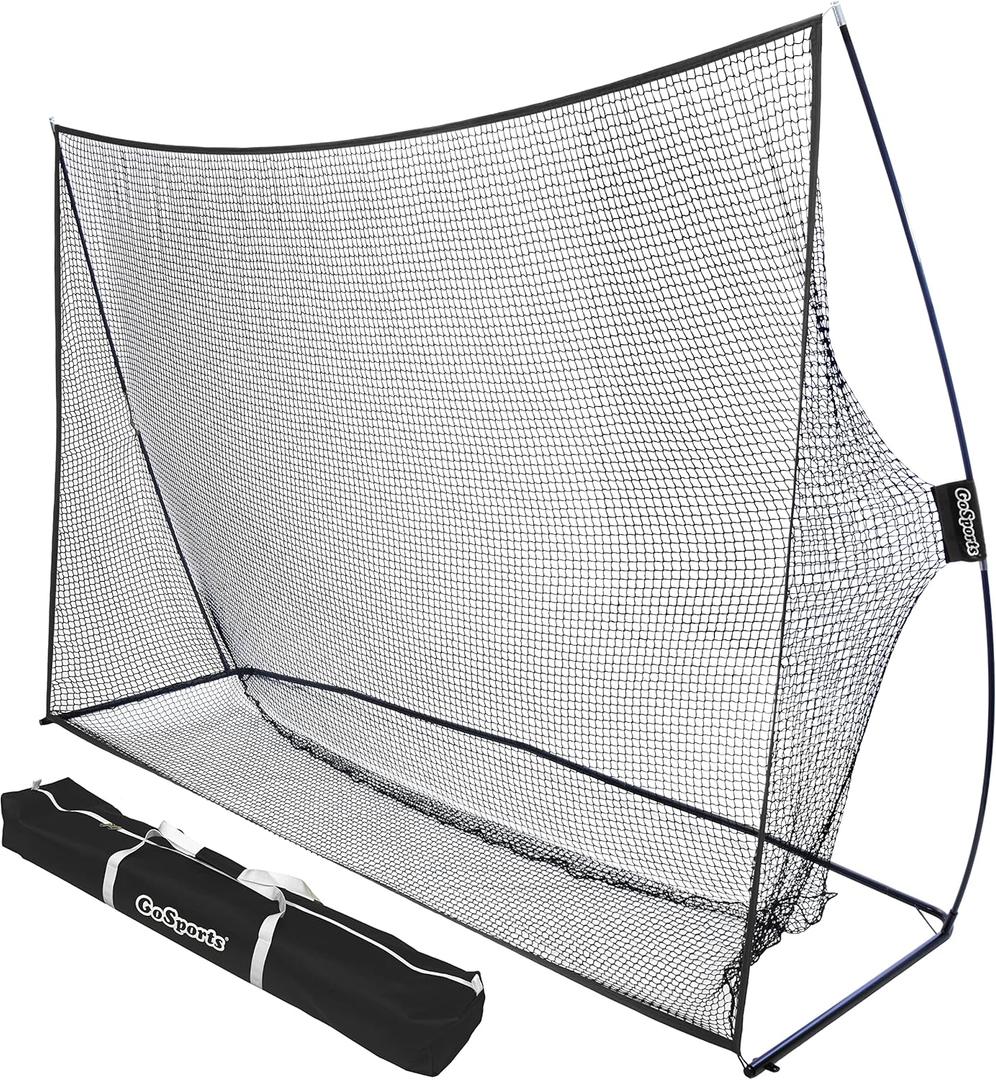 GoSports Golf Practice Hitting Net - Choose Between Huge 10 x 7 ft or 7 x 7 ft Nets - Personal Driving Range for Indoor or Outdoor Use - Designed by Golfers for Golfers (Black)
