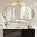 Koonmi Gold Oval Bathroom Mirror, 30"x48" Bathroom Vanity Mirror, Oval Mirror for Bedroom Living Room Entryway, Hangs Horizontal or Vertical