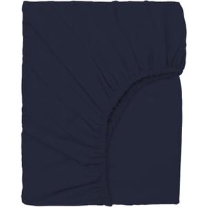 URBANHUT 100% Cotton Fitted Sheet King Size, 400 Thread Count, Soft & Smooth Luxury Sateen Weave Hotel Sheets, Long Staple Cotton, Secure-Fit Elastic, 16'' Deep Pocket Fitted Sheet - Navy Blue