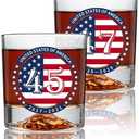 TIKIRUGI American Flag Whiskey Glasses Set of 1 – 10oz Patriotic Old Fashioned Bourbon Glasses with 2 Large Ice Ball Molds | Crystal Cocktail Rocks Glass Gift for Dad, Husband, Men, Whiskey Lovers