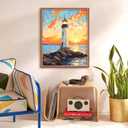 3 x Paint by Numbers for Adults Lighthouse,Adult Paint by Number Kits on Canvas,Sunset Scenery DIY Acrylic Paint by Numbers Gifts Home Decoration for Living Room