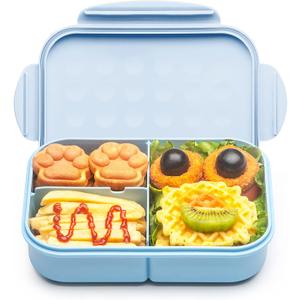 MISS BIG Bento Box,Bento Box for Kids,Lunch Box Kids,Leakproof Kid Lunch Box,Lunch Containers No BPAs and Chemical Dyes,M/W,D/W & Fridge Safe(1150ml Blue)