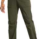 Haimont Men's Lightweight Hiking Cargo Pants with Zip Pockets | Quick-Dry Stretch Ripstop Nylon, Water-Resistant, Articulated Knees, Trail & Travel (Green, S)