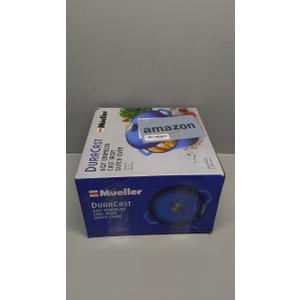 Mueller 6qt Enameled Cast Iron Dutch Oven, Heavy-Duty Casserole and Braiser Pan with Lid and Knob, Safe for All Cooktops, Aqua Blue (6 Quart)