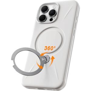 TORRAS 360Spin Stand for iPhone 16 Pro Max Case, Fit for Magsafe, Mil-STD Protective Hard PC Scratch-Resistant Case for iPhone 16 Pro Max Phone Case with Kickstand, Ostand Spin, Ivory White, 6.9 inch (for iPhone 16 Pro Max 6.9 inch, White)