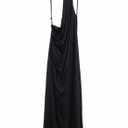 Halfisland Summer Satin High Neck Backless Sleeveless Midi Dresses for Women Elegant Mock Neck High Waist Cross Back Cocktail Dress Black L