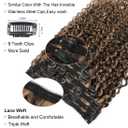 Urbeauty Natural Curly Hair Extensions - Triple Weft Clip in Human Hair Wavy Hair Brown Highlighted Blonde - 10Pcs 120Gram Clip Ins 4/27