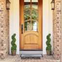 THE BLOOM TIMES 3ft Tall Spiral Topiary Trees Artificial Outdoor Set of 2, 36 Inch UV Resistant Large Faux Evergreen Fake Boxwood Plants for Front Porch Outside Planter Entryway Entrance Decor 3 Foot