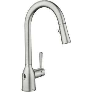 Moen Adler Spot Resist Stainless Motionsense Wave Sensor Touchless One Handle Pulldown Kitchen Faucet Featuring Power Clean, 87233EWSRS