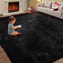 8x10 Feet Large Area Rug, Shag Fluffy Bedroom Carpet, Soft Rugs for Nursery, Furry Rugs for Girls Boys Kids Room, Extra Large Fuzzy Rug, Shag Carpet, Black