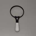 Large Magnifying Glass with Light, 5.5inch Handheld Illuminated Lighted Magnifier with 3 LED Lights for Seniors Reading, Inspection Coins, Jewelry, Exploring (Black)