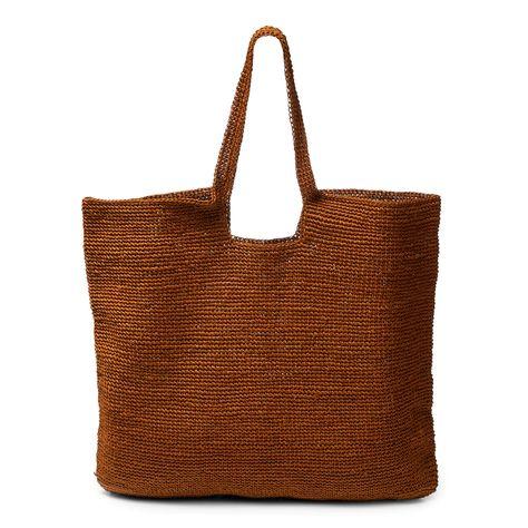 Straw bag, Brown, Large