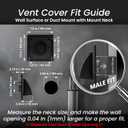 Repa Market 4 Inch Dryer Vent Cover Outside with Backdraft Damper - Black ABS Plastic Exhaust Vent Hood - Wall Vent Cover - Outside Dryer Vent Cover for Dryer Vent Hose, Bathroom Vent Cover, AC Vent
