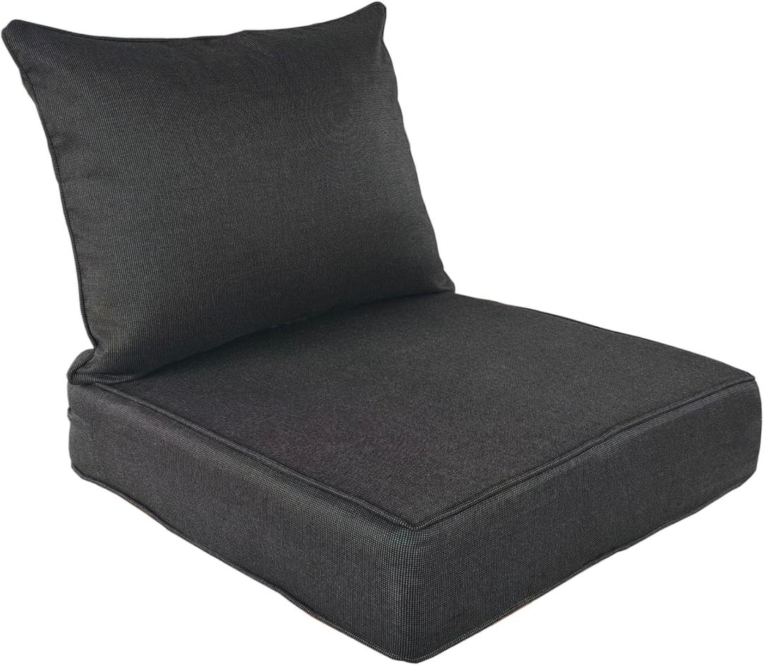 Outdoor Chair Cushions for Patio Furniture,25x25x5 Replacement Couch Cushion Set for Wicker Glider Rocking Chairs Loveseat Sectional Sofa,Thick Out Door Chair Pad Weather Fade Resistant,Black