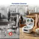 Portable Ultrasonic Retainer Cleaner with UV - Cordless Rechargeable Cleaner Machine for Invisalign, Aligners, Night Guards, Dentures | Travel-Ready with Built-in Mirror