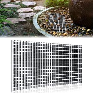 DoubleFill 1 Pack Large Fountain Basin Grate for Pond and Water Garden Features and More Snap-Together - Hide Reservoir, Rocks, Other Decorative Objects (24 x 36 Inch,Dark Grey)