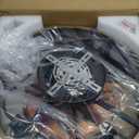 19" Farmhouse Flush Mount Caged Ceiling Fans with Lights, 6 Speeds, Rustic Low Profile Ceiling Fan with Light and Remote, Small Bladeless Ceiling Fans with Lights for Kitchen, Bedroom - ETL (Gold)