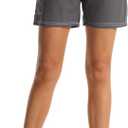 unitop Womens Bathing Boardshorts Swim Shorts Quick Dry with Lining (Large, Gray(side Velcro Pocket))