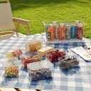 Large Snackle Box Container, Picnic Basket with Lid and Handle, 8 Big Compartment Clear Organizer Divided Serving Tray for Biscuit, Fruits, Charcuterie - Perfect for Travel, Picnic, Beach & Party