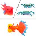 10 Pcs Fish Animal Figure Bath Toys, Sea Animal Color Changing Toys, Sea Creatures for Kids 3 Years and up, for Themed Parties, Cake Topper, Kids Easter Basket