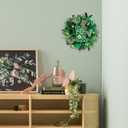 TEMPUS 16 Inch St. Patricks Wreath Decor Artificial Spring Shamrock Door Hanging with Mesh Tube, Yarn Ribbon & Berries, Indoor/Outdoor Holiday Wall Decor for Home, Farmhouse, Gifts