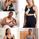 Momcozy Hands Free Pumping Bra, Adjustable Breast-Pumps Holding and Nursing Bra, Pumping & Nursing Bra in One (Black, XXL)