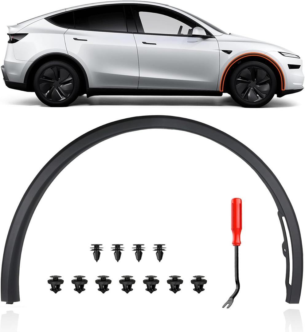 Passenger Side Front Fender Trim for Tesla New Model Y (Juniper) 2025 2026 (New Model Y March delivery 2025, New Model Y Performance December delivery 2025) Front Right Side Fender Flares 1937599-00-C