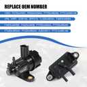 EGR Pressure Feedback Sensor DPFE15 + EGR vacuum solenoid valve vs63 Replacement for Ford F-150 E-150,E-250,Explorer,Ranger,Escape,Mustang,Lincoln Town Car,Mercury Cougar,F77Z9J460AB, F77Z9J460AB