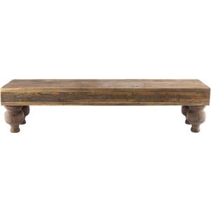 Mud Pie Footed Wood Stand, Brown, 7 1/2" x 32"