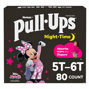 Pull-Ups Girls' Night-Time Potty Training Pants, Size 5T-6T Overnight Training Underwear (46-60 lbs), 44 Ct