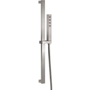 Delta Faucet Single-Spray H2Okinetic Slide Bar Hand Held Shower with Hose, Brushed Nickel Handheld Shower Head, Slide Bar Hand Shower, Handheld Shower, Detachable Shower Head, Stainless 51567-SS