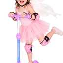 Nattork Kids Scooter for Girls with Light Up Wheels, Deck and Headlight, Wide Anti-Slip Deck and T-bar Handle with Rear Foot Brake, Adjustable Height 3 Wheel Scooter for Kids Ages 3+ and up to 220Lbs