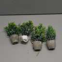 4 Pack Fake Plants Ceramic Mini Artificial Greenery Potted Plants for Home Decor Office Decor Room Decor Farmhouse Decor Indoor Table Bathroom Decor (Grey)