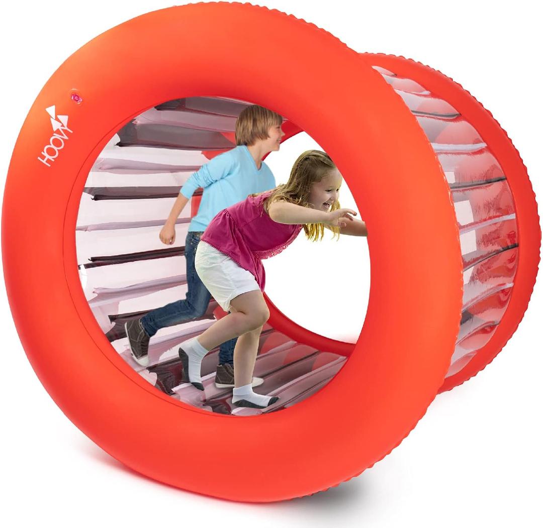 Giant Hamster Wheel Human | 65" Diameter | Inflatable Rolling Wheel | Outdoor Activities for Kids and Adults Families Playtime | Inflatable Outdoor Toys | Giant Inflatable Wheel (Red)