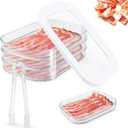 Deli Meat Container for Fridge, 3-Tier Stackable Clear Cold Cuts Storage Containers, Bacon Cheese Container with Lid & Clip, for Lunch Meat,Salami, Bacon, Cheese & Meal Prep