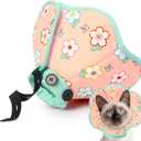 Cat Cone Soft for Wound Healing for Medium Cats(S&M Sized British Shorthair/S&M Sized American Shorthair/Siamese), Breathable Recovery Collar Anti Scratch Licking, Adjustable Surgery Cone Alternative (M(Circumference:6.3''-9.45''in), Green-Pink)