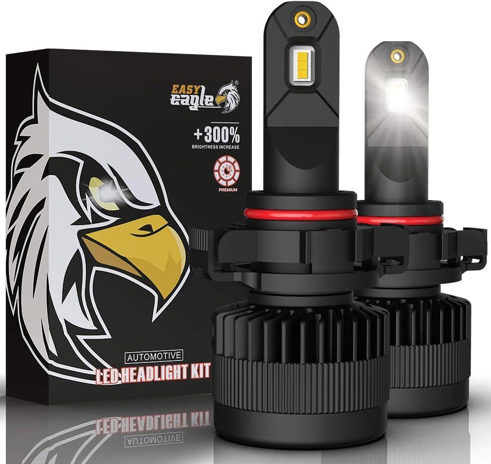 Easy Eagle 5201/5202 LED Fog Light Bulbs, 12000Lumens Extremely Bright 6500K Cold White PS19W/PS24W/12085 DRL Replacement for Cars, Trucks (Pack of 2)