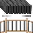 80 Pack Deck Balusters 32" Staircase Baluster for Deck Systems, Black Hollow Metal Spindles for Stair Railing and Porch Railing, Indoor Outdoor Use (1.5mm Thick)