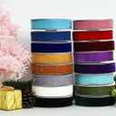 2 x Abbaoww 10 Yards Coffee Velvet Ribbon 1 Inch Wide Single Face Velvet Ribbon for Christmas Wreath Decoration Gift Wrapping DIY Project Bow Making