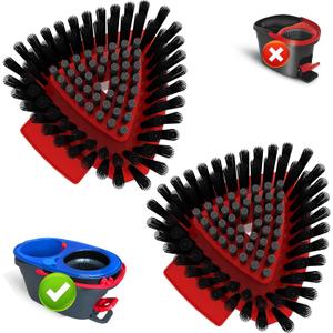Small 2 Pack Scrub Brush Head ONLY for O Cedar RinseClean 2-Tank Spin Mop, Replacement Head Scrubber Brush,NOT for EasyWring 1-Tank System