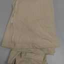 Roselux Womens Long Sleeve Stretch Crewneck Ribbed T-Shirt Fitted Casual Basic Tops (Large, Beige)