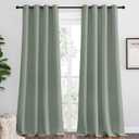 NICETOWN Greyish Green Blackout Curtains 96" Long for Office, Dining Room, Guest Room, Sound Reducing Heat and Cold Block Curtain Panels for Modern Room Decorative (55" Wide, 2 Pieces)