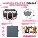 Dog Cat Small Animal Puppy Playpen Crate with Pee Pad, Medium, Pink