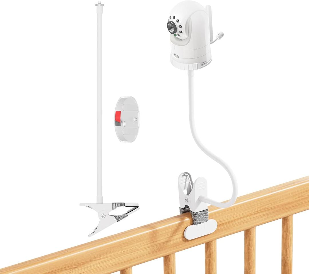 17" Flexible Gooseneck Mount for Infant Optics DXR-8 & DXR-8 PRO - Secure Clip Clamp Baby Monitor Camera Holder, Crib & Wall Stand