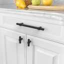 Asidrama 10 Pack 5 inch Matte Black Kitchen Cabinet Handles | Heavy-Duty Solid Zinc, Square, 2 Screw Sizes, 5" Hole Center(128mm), Cupboards, Drawers, Dressers, Furniture, Hardware